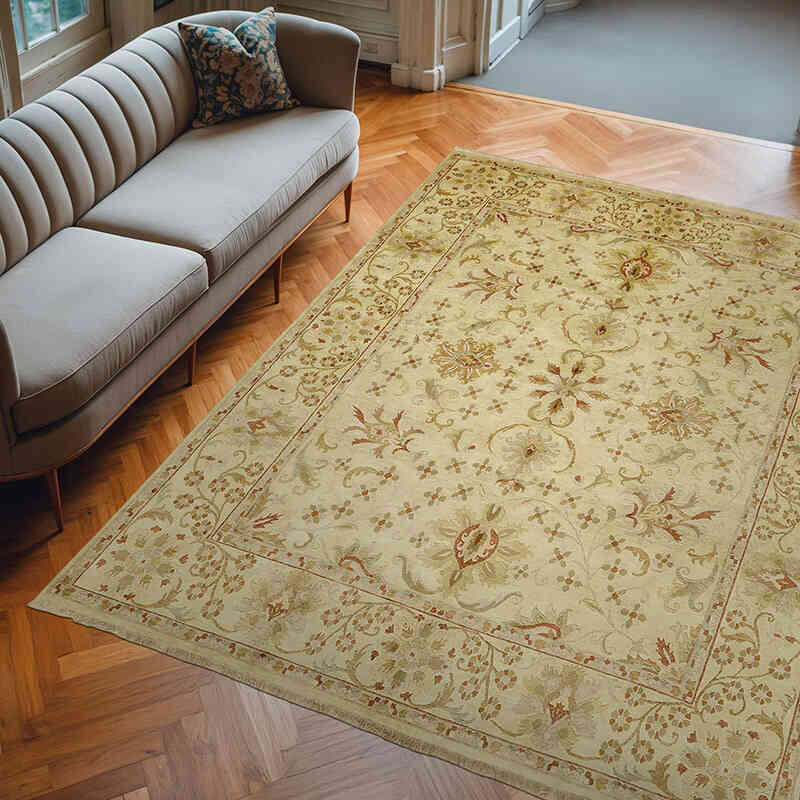 New Hand Knotted Wool Oushak Rug - 8'  x 10'  (96" x 120") - K0063273
