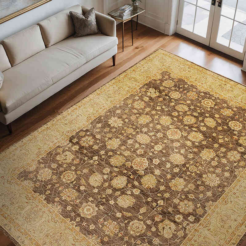 New Hand Knotted Wool Oushak Rug - 9' 1" x 10' 9" (109" x 129") - K0063293