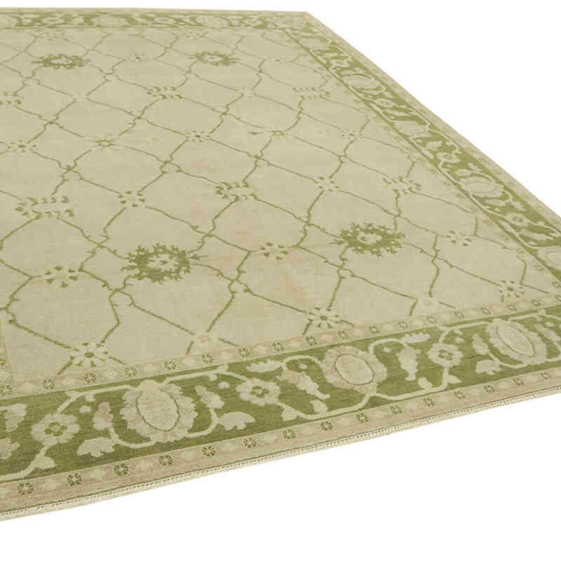 New Hand Knotted Wool Oushak Rug - 8' 1" x 9' 10" (97" x 118") - K0063308