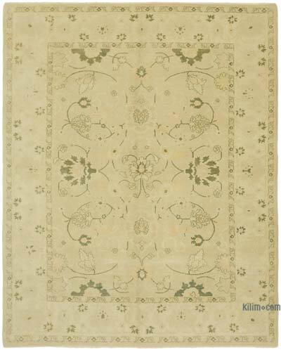 New Hand Knotted Wool Oushak Rug - 8' 5" x 10' 3" (101" x 123")