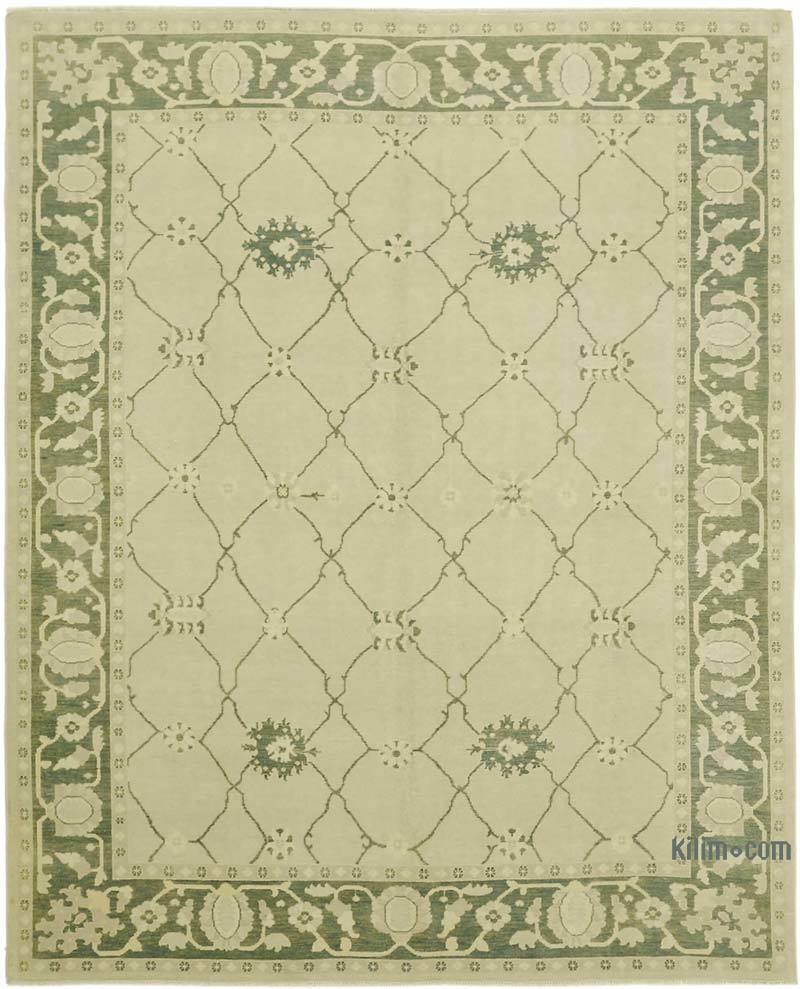 New Hand Knotted Wool Oushak Rug - 8' 1" x 9' 10" (97" x 118") - K0063310
