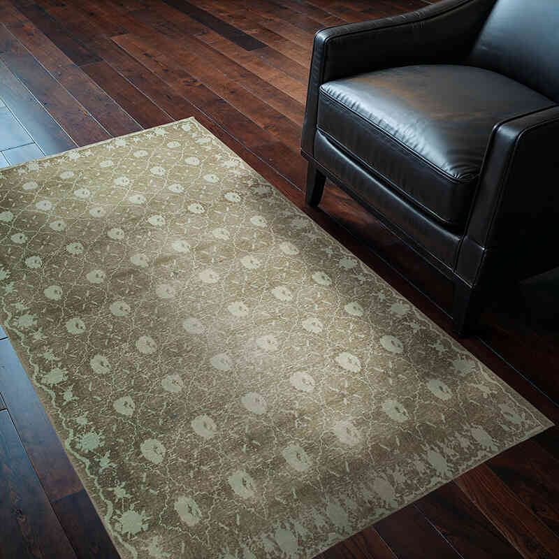 New Hand Knotted Wool Oushak Rug - 3' 9" x 5' 9" (45" x 69") - K0063356