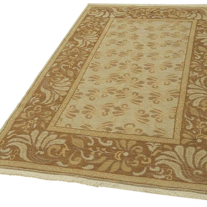 New Hand Knotted Wool Oushak Rug - 4'  x 6' 8" (48" x 80") - K0063361
