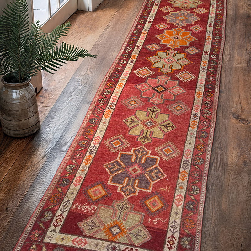 Vintage Tribal Runner Rug - 2' 9" x 11' 7" (33" x 139") - K0063407
