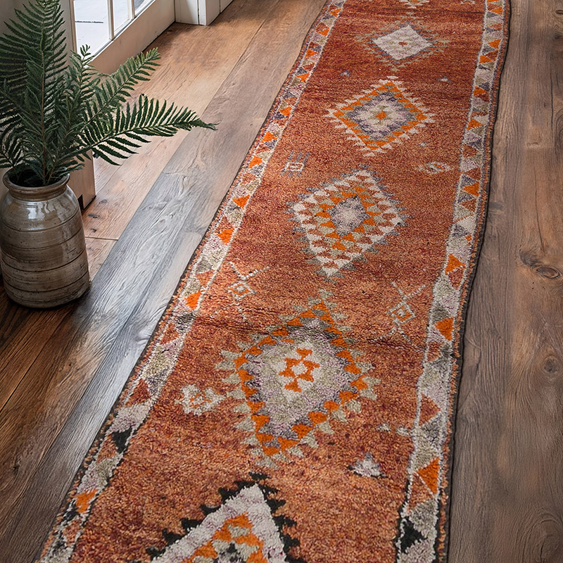 Vintage Tribal Runner Rug - 3' 3" x 13' 8" (39" x 164") - K0063476