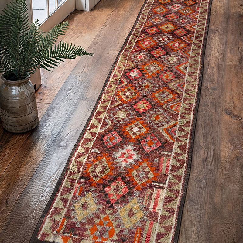 Alfombra Vintage de pasillo - 86 cm x 418 cm - K0063480