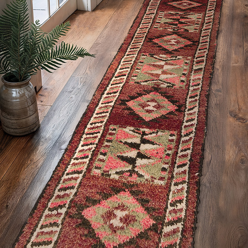 Vintage Tribal Runner Rug - 2' 9" x 12'  (33" x 144") - K0063494