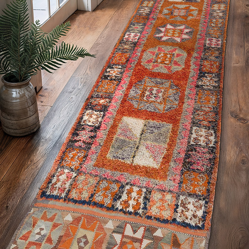 Alfombra Vintage de pasillo - 99 cm x 344 cm - K0063496