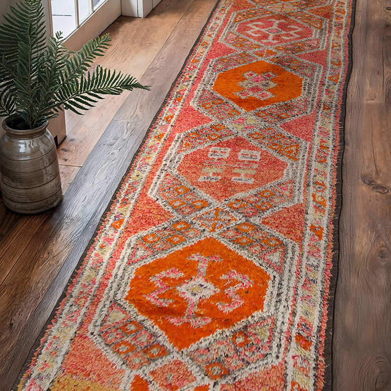 Vintage Tribal Runner Rug - 2' 11" x 12' 2" (35" x 146") - K0063499