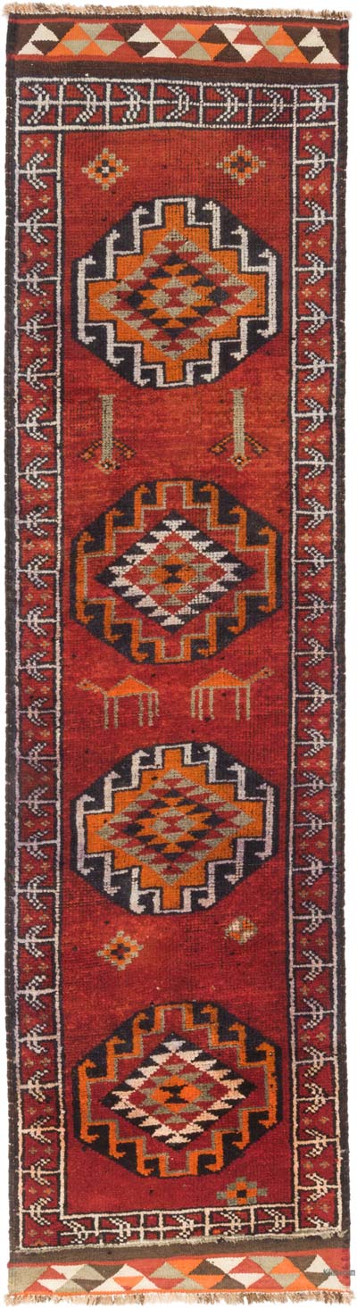 Vintage Tribal Runner Rug - 3'  x 11' 6" (36" x 138")
