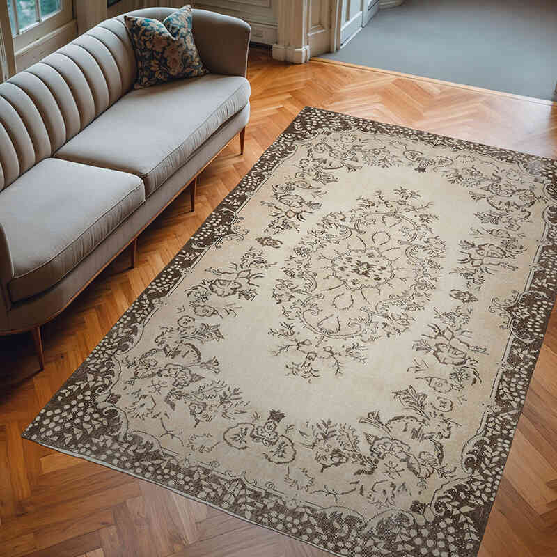 Vintage Turkish Hand-Knotted Rug - 6' 7" x 9' 11" (79" x 119") - K0063554