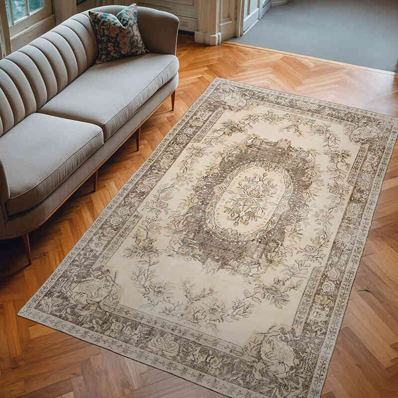 Alfombra Vintage Turca Anudada a Mano - 184 cm x 301 cm - K0063572