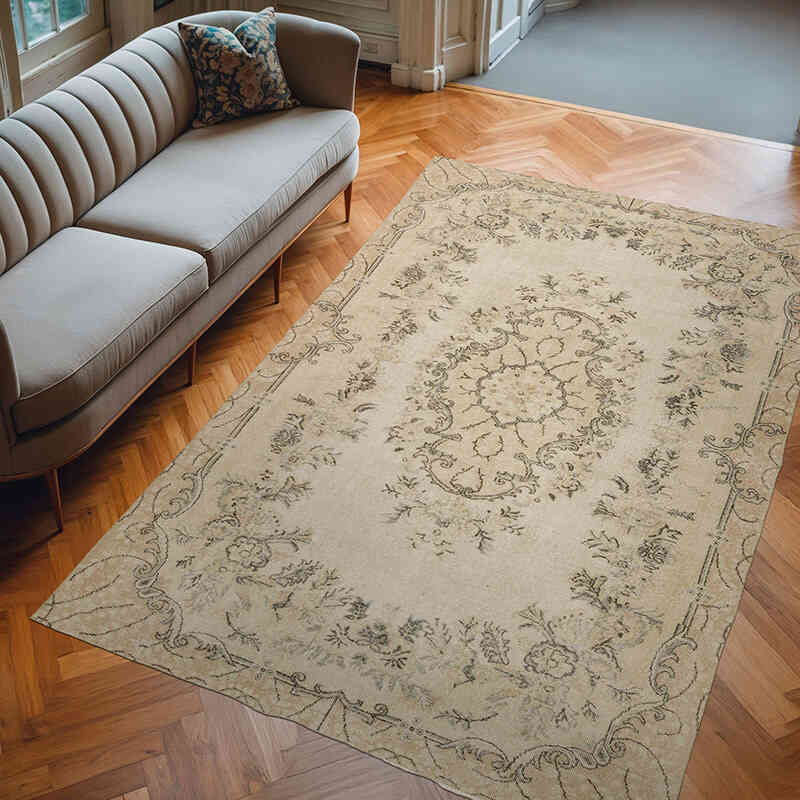 Alfombra Vintage Turca Anudada a Mano - 205 cm x 312 cm - K0063581