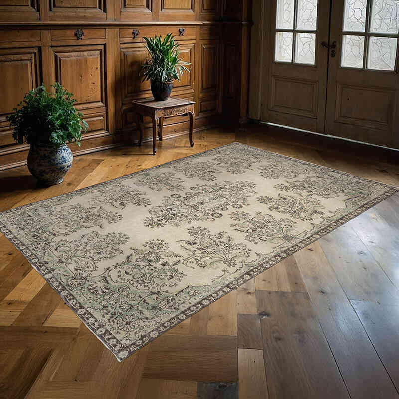 Alfombra Vintage Turca Anudada a Mano - 165 cm x 253 cm - K0063601