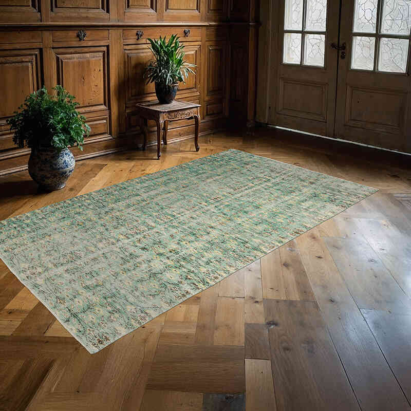 Alfombra Vintage Turca Anudada a Mano - 131 cm x 230 cm - K0063603