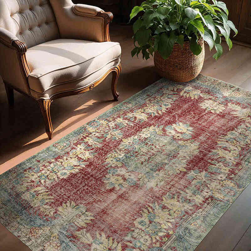 Vintage Turkish Hand-Knotted Rug - 4' 9" x 6' 5" (57" x 77") - K0063646