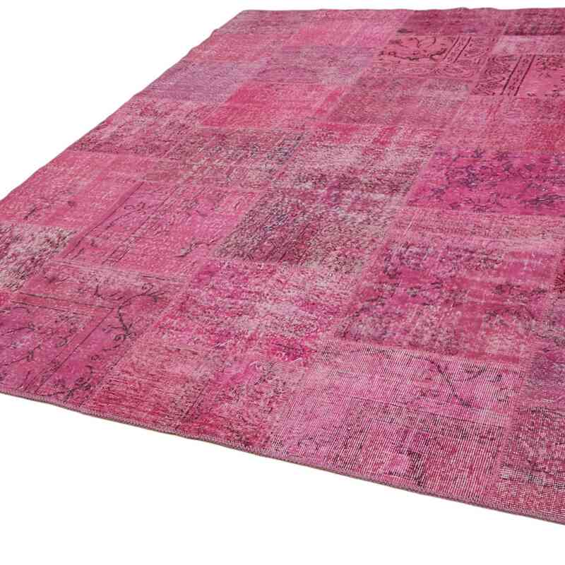 Patchwork Hand-Knotted Turkish Rug - 8' 2" x 9' 10" (98" x 118") - K0063779