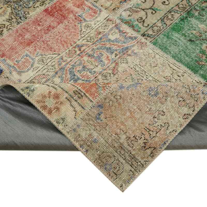 Patchwork Hand-Knotted Turkish Rug - 8' 3" x 9' 10" (99" x 118") - K0063789