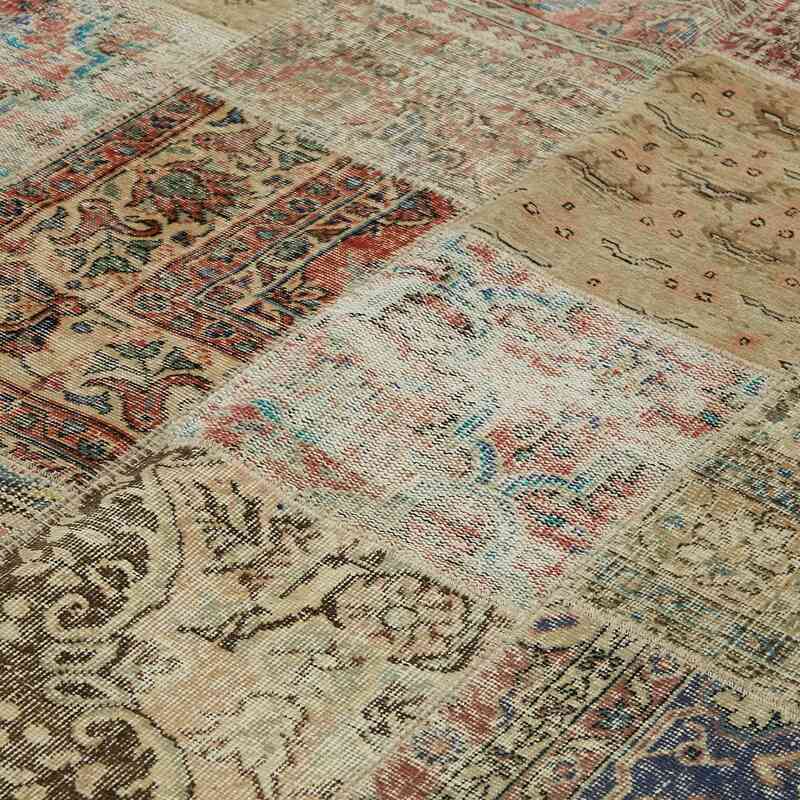 Patchwork Hand-Knotted Turkish Rug - 8' 3" x 9' 10" (99" x 118") - K0063791