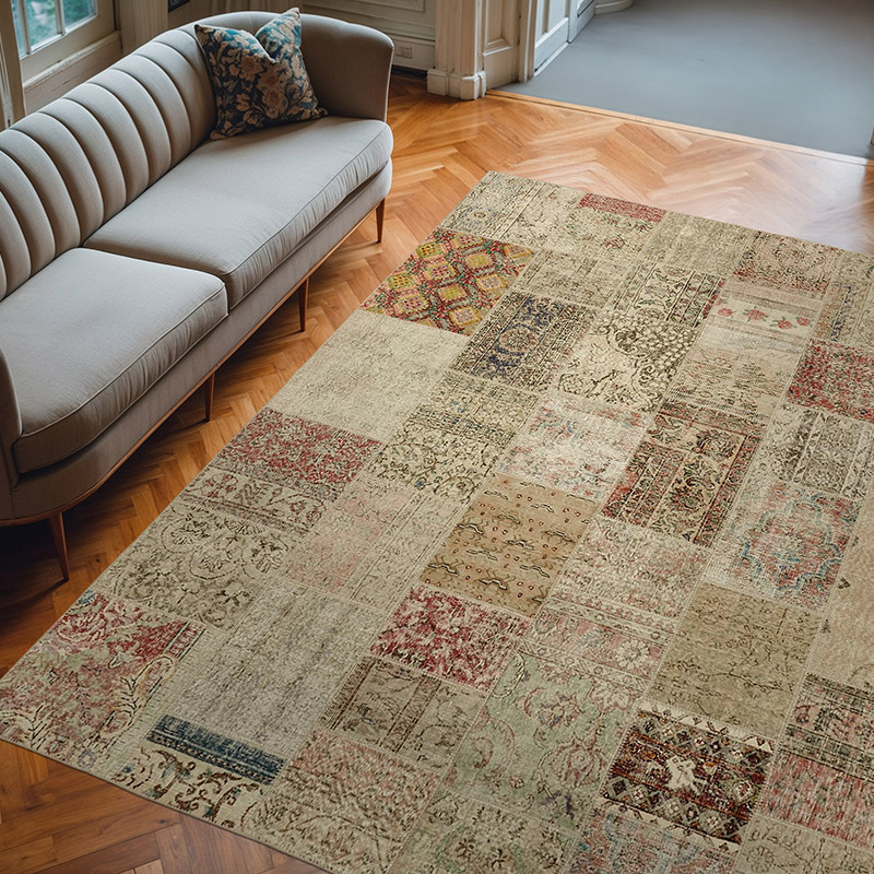Patchwork El Dokuma Halı - 252 cm x 300 cm - K0063791