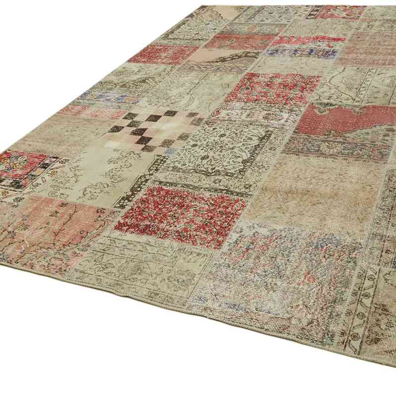 Patchwork Hand-Knotted Turkish Rug - 8' 2" x 11' 6" (98" x 138") - K0063824