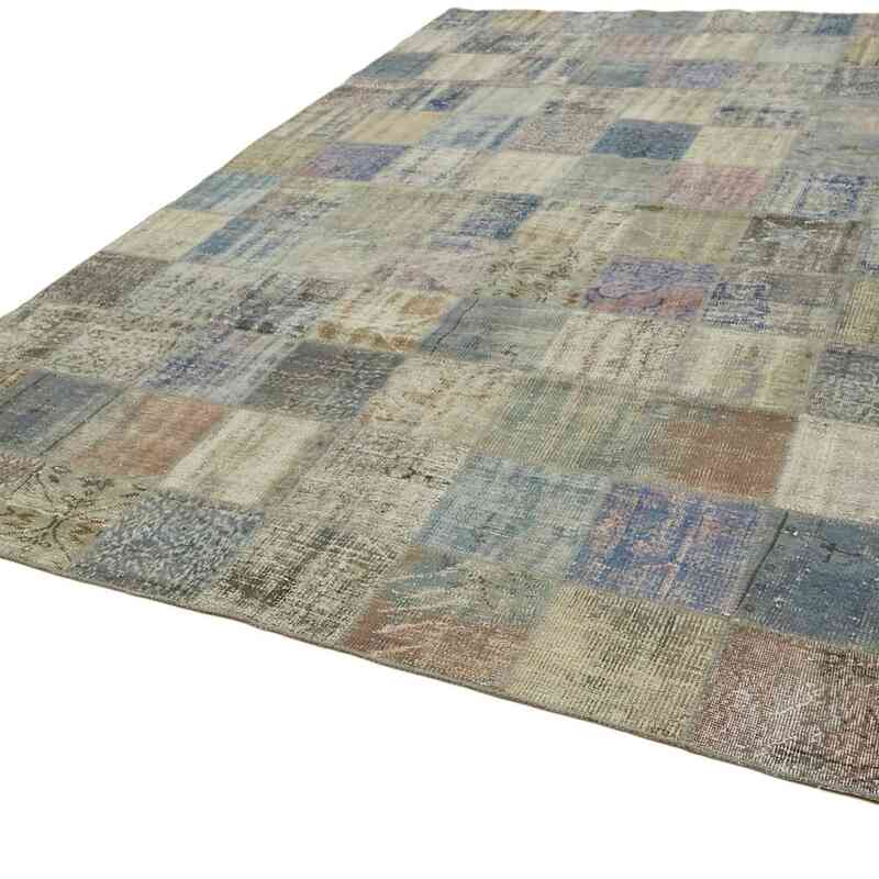 Patchwork Hand-Knotted Turkish Rug - 8' 6" x 11' 8" (102" x 140") - K0063826