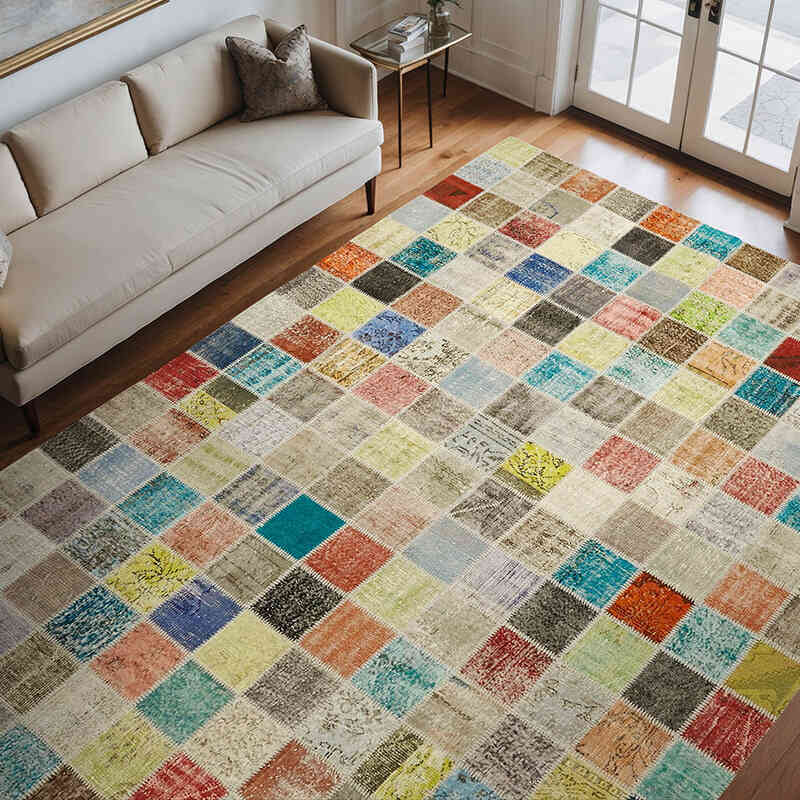 Patchwork El Dokuma Halı - 260 cm x 344 cm - K0063827