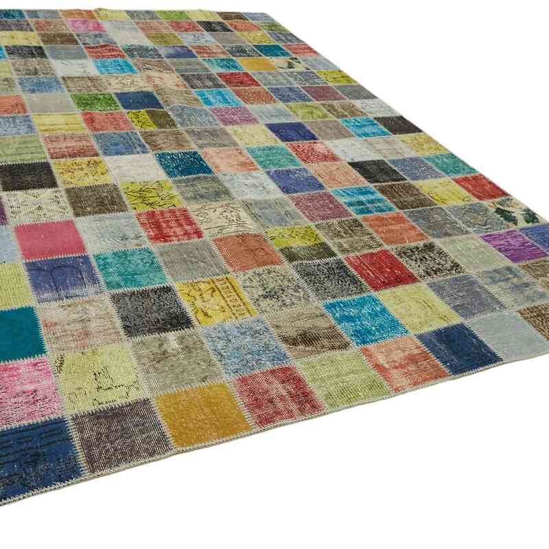 Patchwork Hand-Knotted Turkish Rug - 8' 6" x 11' 3" (102" x 135") - K0063828