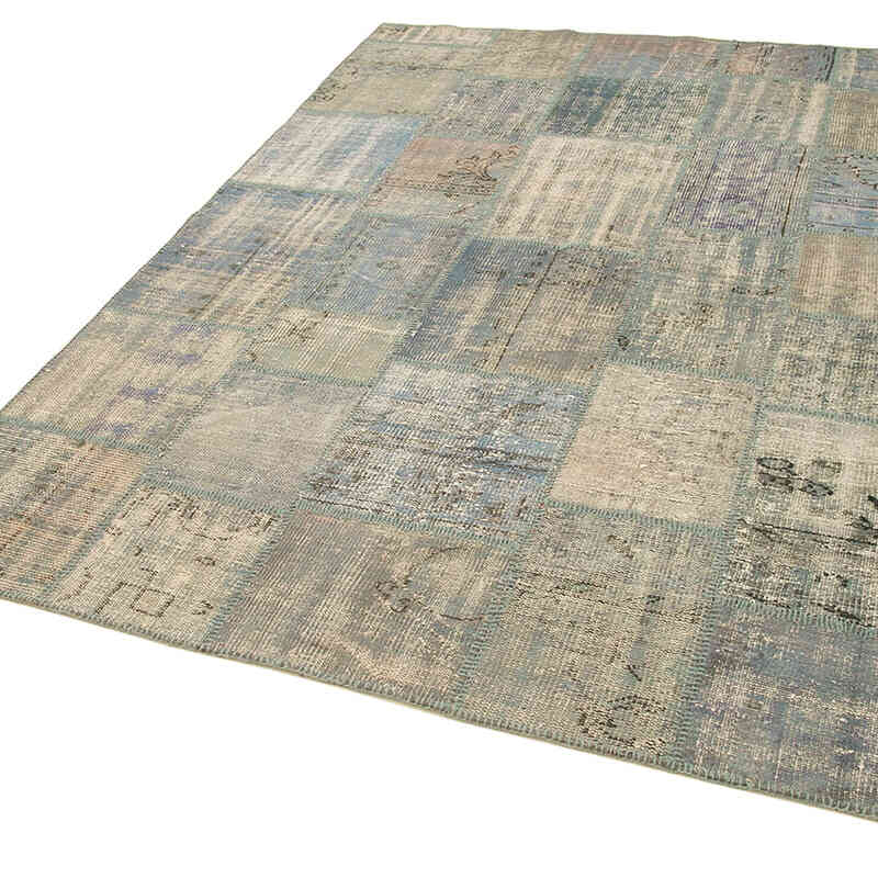 Patchwork Hand-Knotted Turkish Rug - 5' 9" x 7' 11" (69" x 95") - K0063829