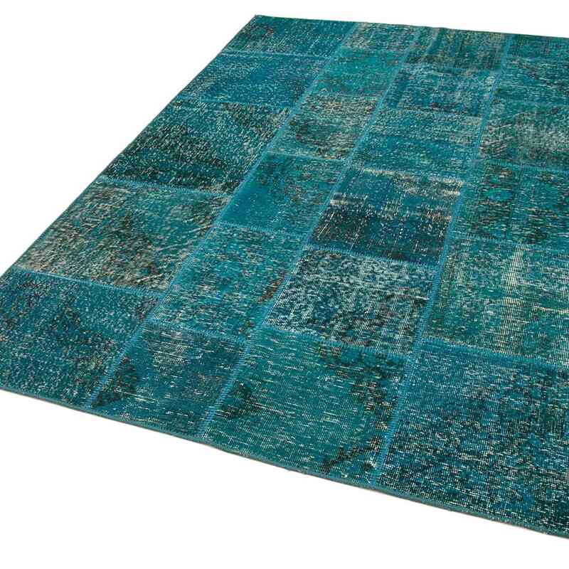 Patchwork Hand-Knotted Turkish Rug - 5' 7" x 7' 11" (67" x 95") - K0063832