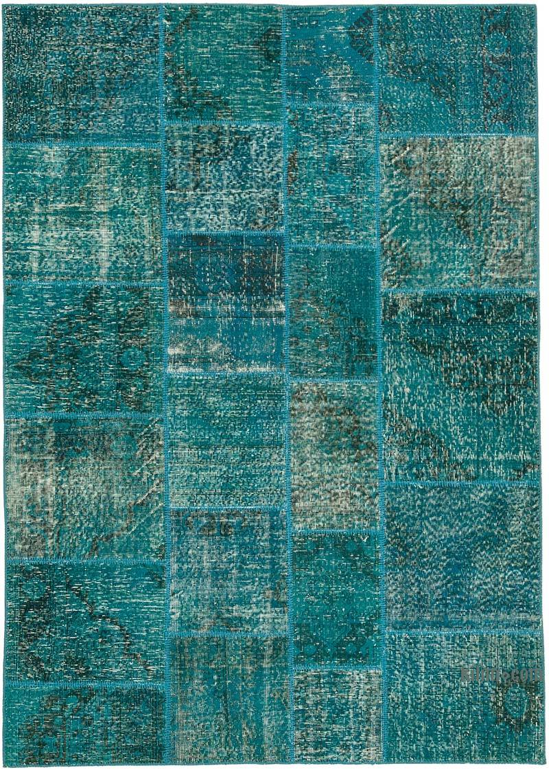 Patchwork Hand-Knotted Turkish Rug - 5' 7" x 7' 11" (67" x 95") - K0063832
