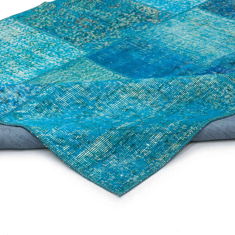 Patchwork Hand-Knotted Turkish Rug - 5' 7" x 8'  (67" x 96") - K0063833