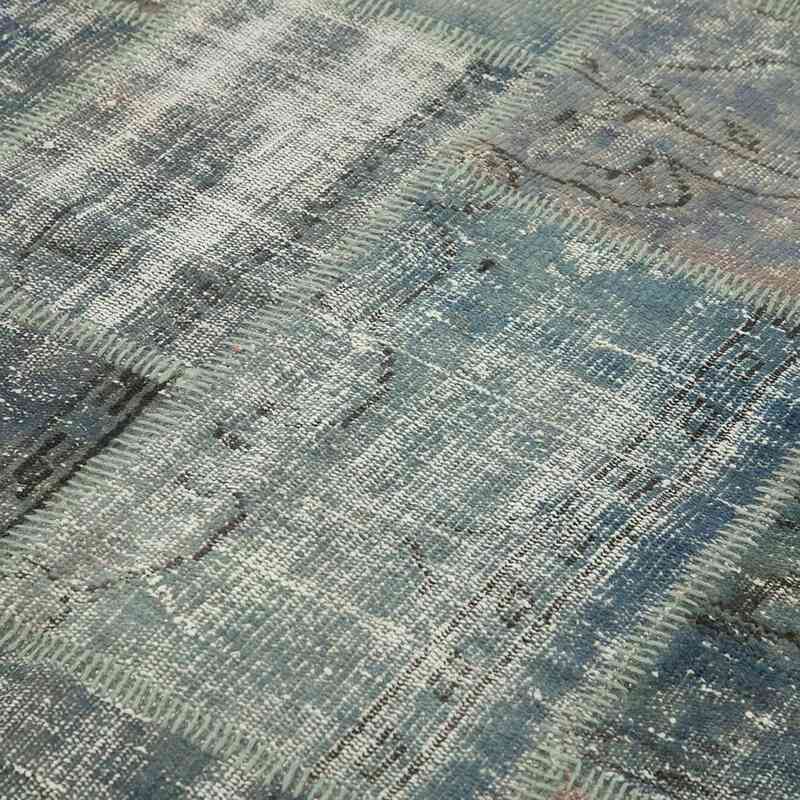 Grey Patchwork Hand-Knotted Turkish Rug - 5' 9" x 8'  (69" x 96") - K0063850
