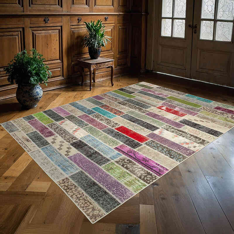 Patchwork El Dokuma Halı - 173 cm x 231 cm - K0063852
