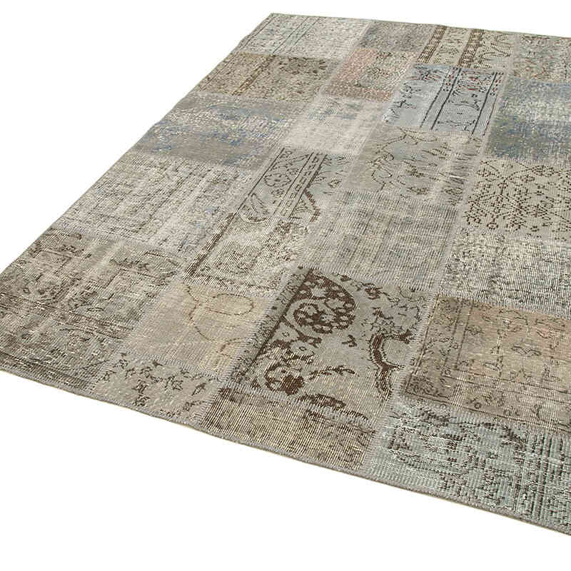 Mavi Patchwork El Dokuma Halı - 170 cm x 240 cm - K0063854