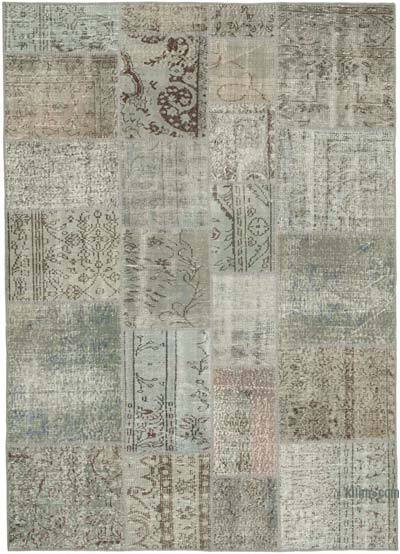 Mavi Patchwork El Dokuma Halı - 170 cm x 240 cm