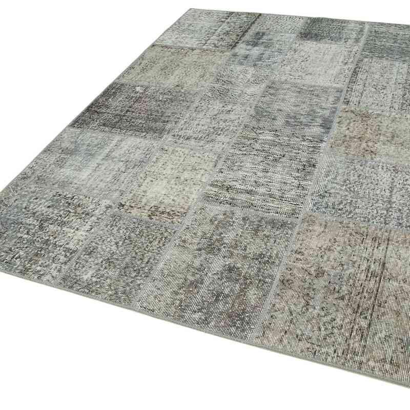 Patchwork Hand-Knotted Turkish Rug - 5' 7" x 7' 10" (67" x 94") - K0063858