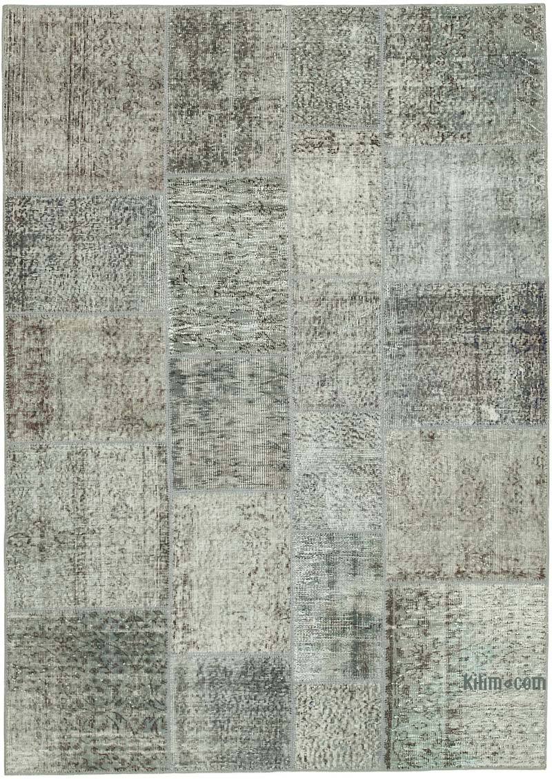 Patchwork Hand-Knotted Turkish Rug - 5' 7" x 7' 10" (67" x 94") - K0063858