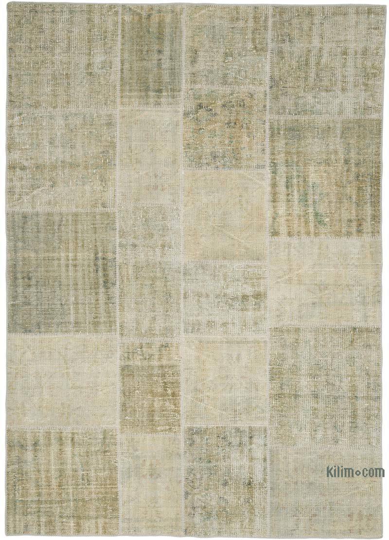 Patchwork Hand-Knotted Turkish Rug - 5' 7" x 7' 10" (67" x 94") - K0063860