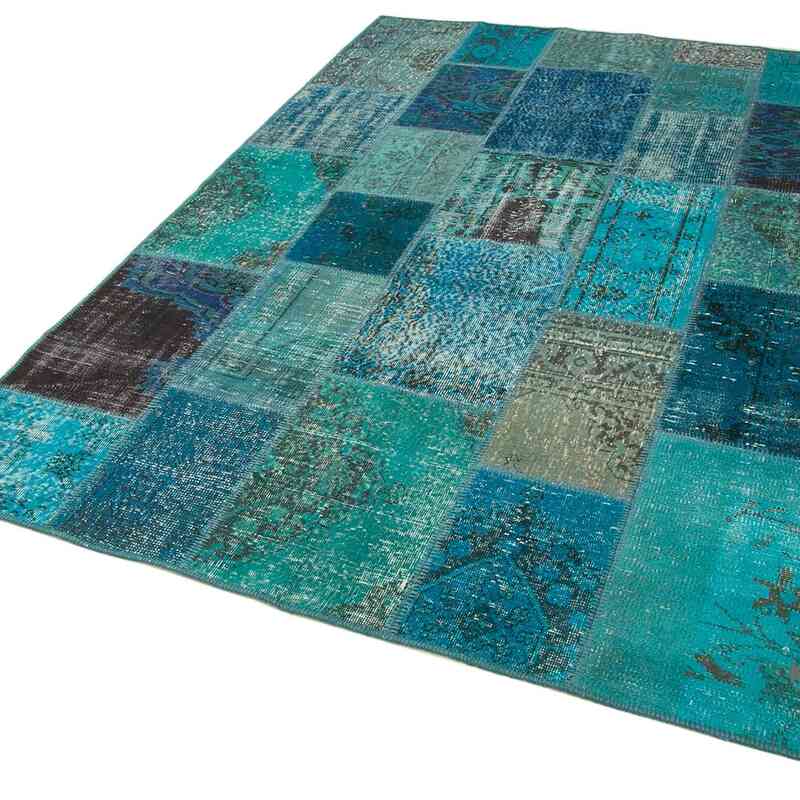 Patchwork Hand-Knotted Turkish Rug - 5' 7" x 7' 11" (67" x 95") - K0063868