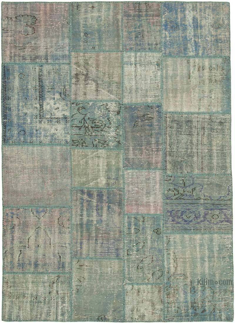 Patchwork Hand-Knotted Turkish Rug - 5' 9" x 8'  (69" x 96") - K0063878