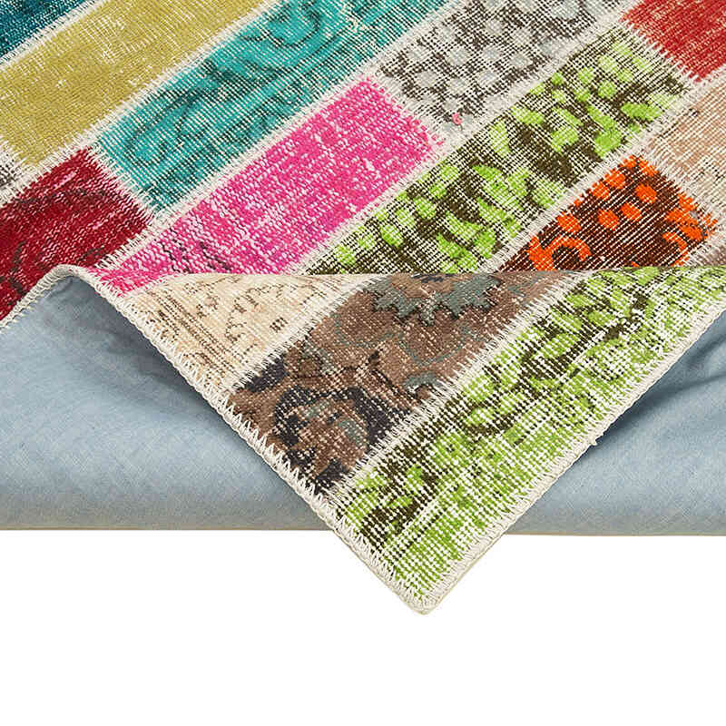 Patchwork Hand-Knotted Turkish Rug - 5' 9" x 7' 5" (69" x 89") - K0063881