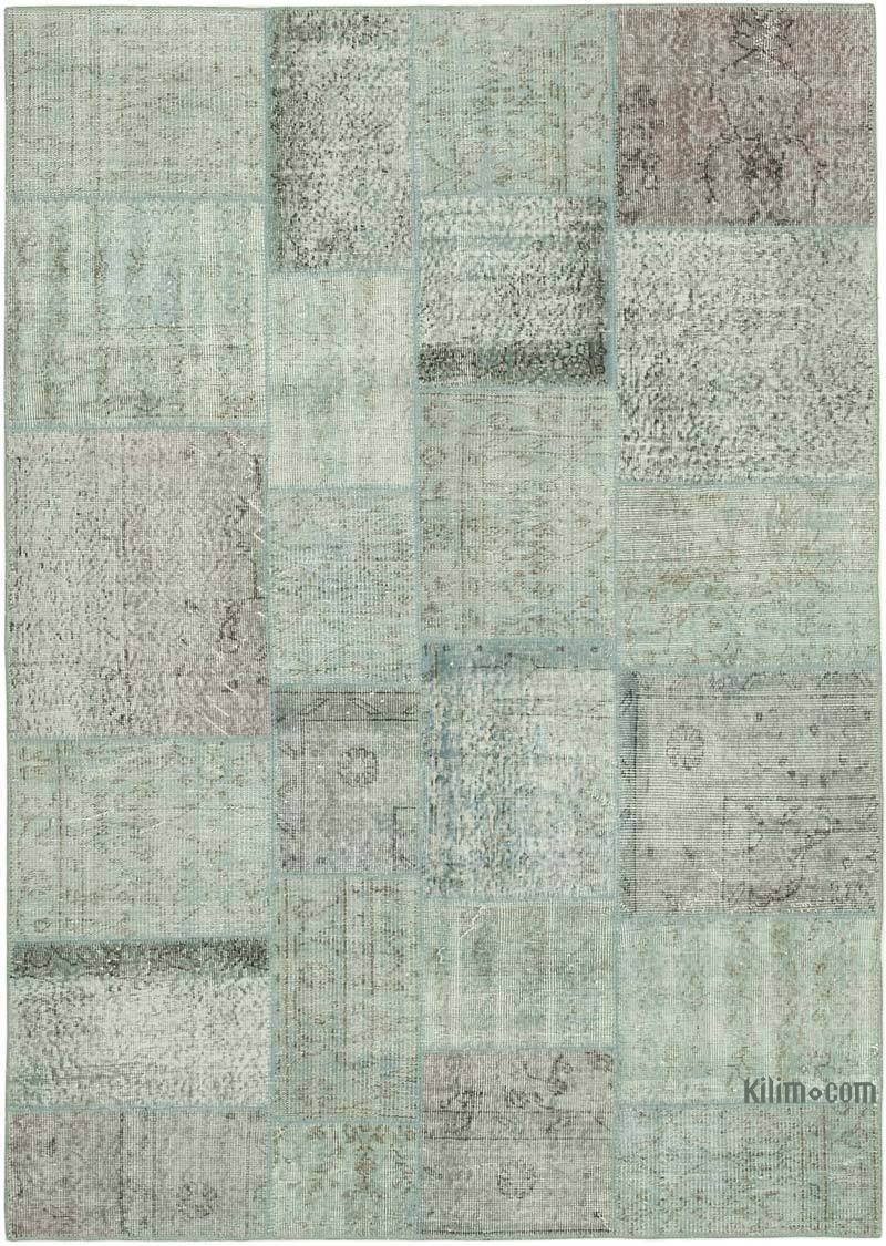 Patchwork Hand-Knotted Turkish Rug - 5' 7" x 7' 10" (67" x 94") - K0063882