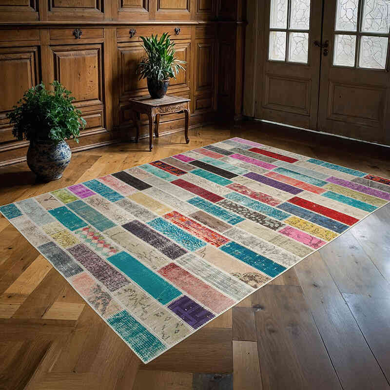 Patchwork El Dokuma Halı - 170 cm x 237 cm - K0063883