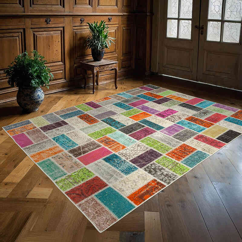 Patchwork El Dokuma Halı - 173 cm x 225 cm - K0063886