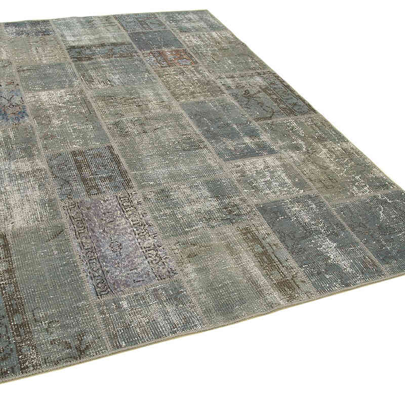 Patchwork Hand-Knotted Turkish Rug - 5' 9" x 7' 10" (69" x 94") - K0063888