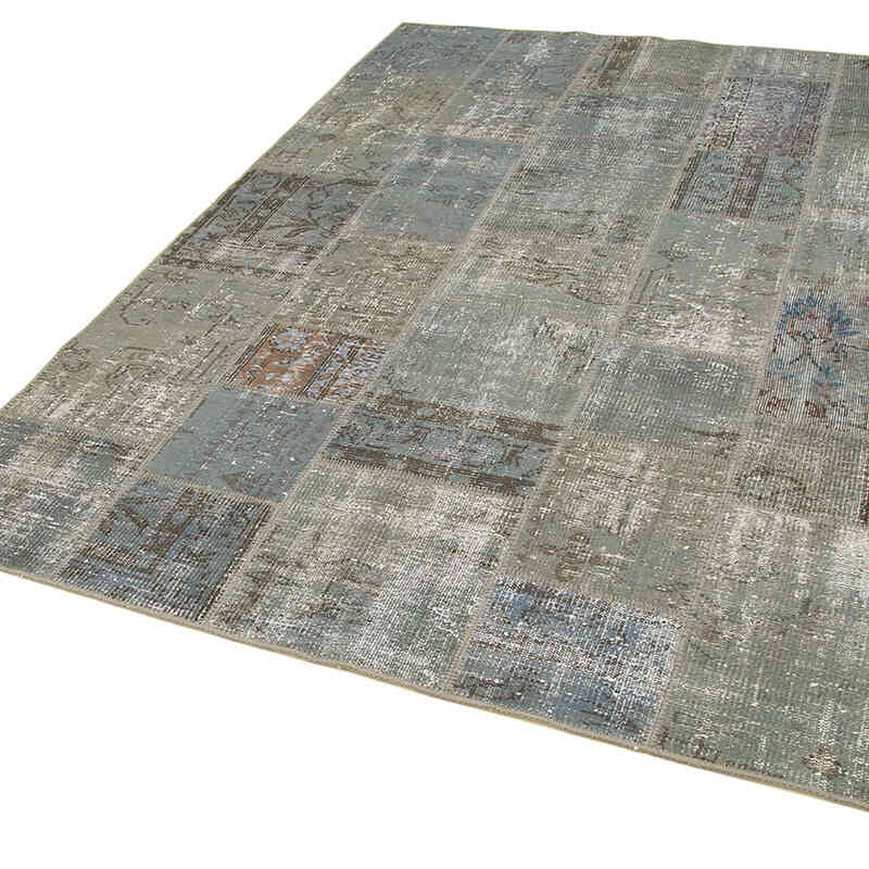 Patchwork Hand-Knotted Turkish Rug - 5' 9" x 7' 10" (69" x 94") - K0063888
