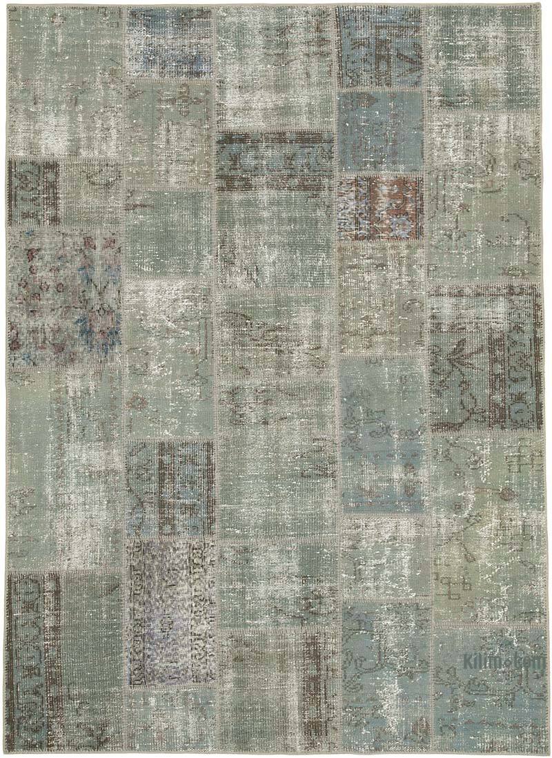 Patchwork Hand-Knotted Turkish Rug - 5' 9" x 7' 10" (69" x 94") - K0063888