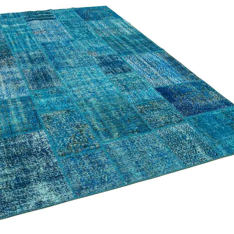 Patchwork Hand-Knotted Turkish Rug - 6' 7" x 9' 9" (79" x 117") - K0063894