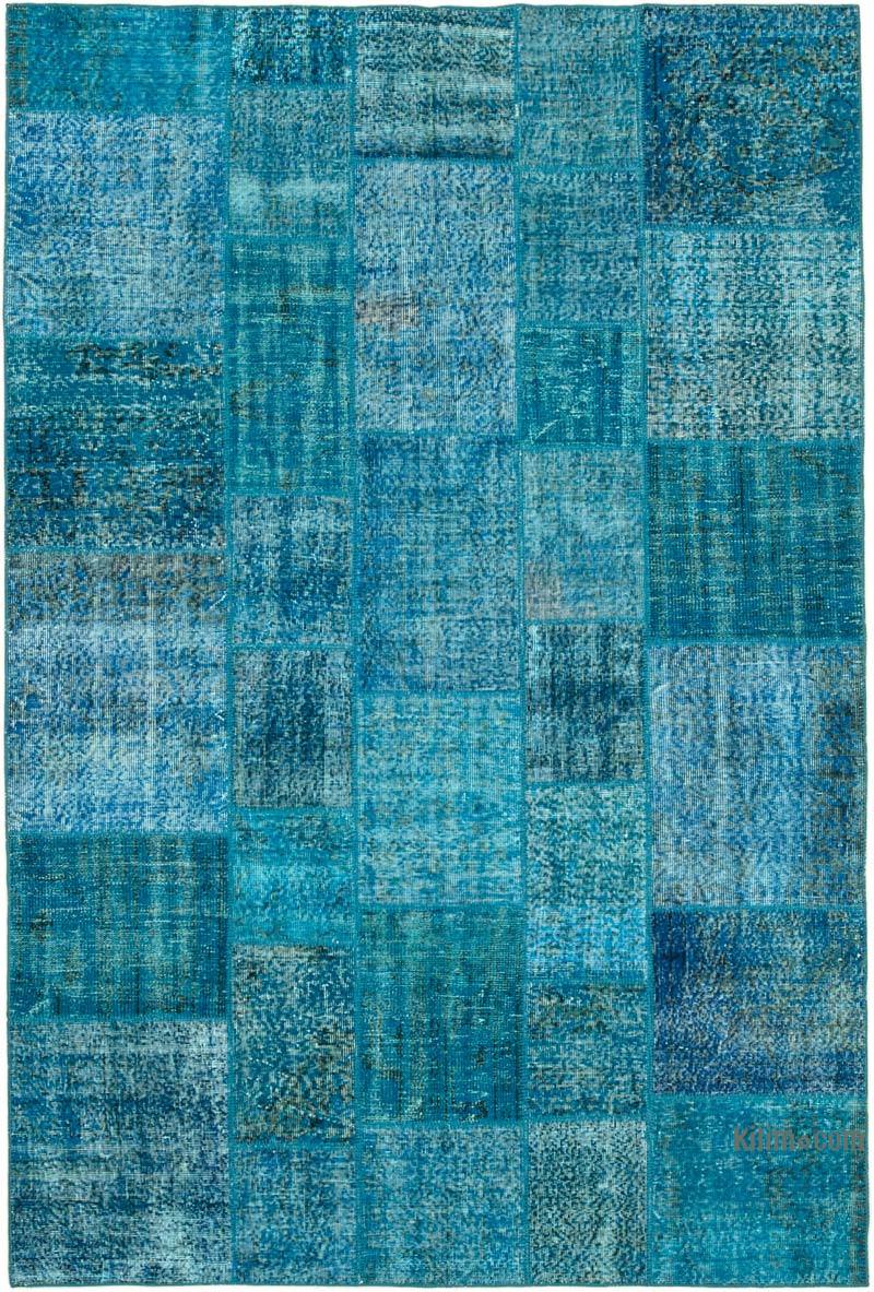 Patchwork Hand-Knotted Turkish Rug - 6' 7" x 9' 9" (79" x 117") - K0063894